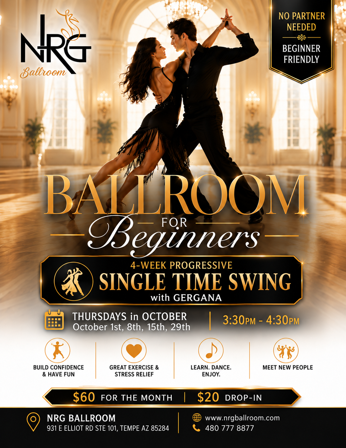 Ballroom for Beginners: SINGLE TIME SWING with Gergana